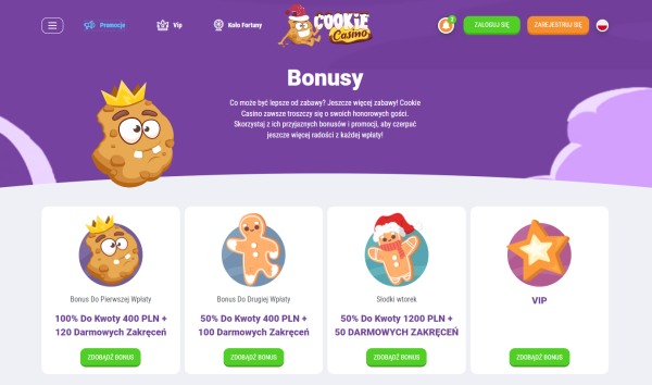 cookie casino bonusy